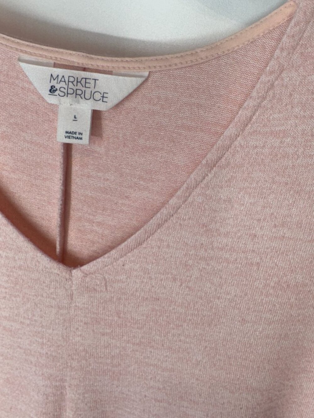 Stitch Fix | Market & Spruce Tarza V-Neck Knit Top in Pink Heather - Picture 4 of 7